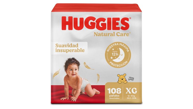 Comprar Pañales Huggies Natural Care Etapa 4/XG 108 Unidades