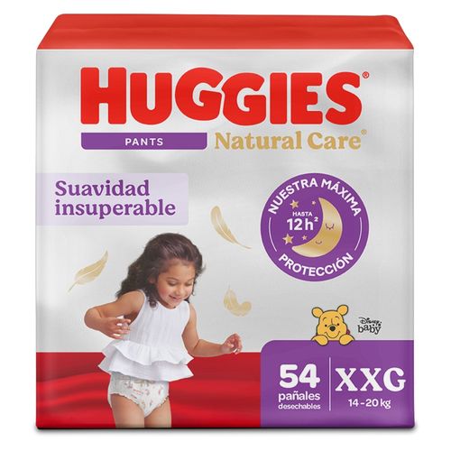 Pañales Huggies Natural Care Pants Etapa 5/XXG Hipoalergénico, Más De 14kg- 54Uds