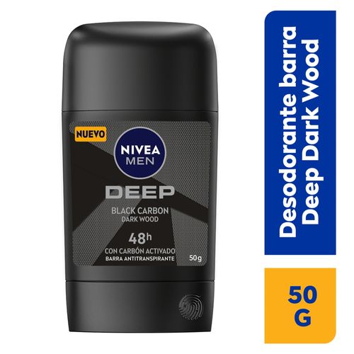 Desodorante Nivea Men  Antibacterial en Barra Deep Dark Wood Black Carbon - 50 g