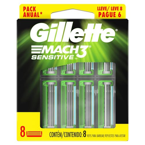 Repuestos Para Afeitar Gillette Mach3 Sensitive  8 Unidades