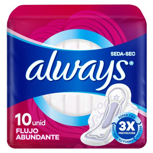 Toallas Femeninas Always Flujo Abundante -10 uds