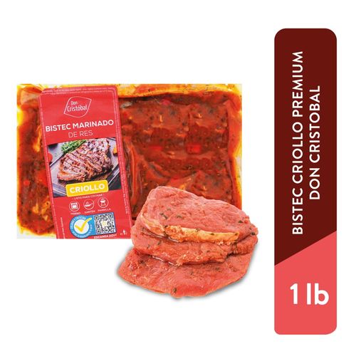 Bistec de Res Don Cristobal Criollo Premium Res Empacado, Precio indicado por libra