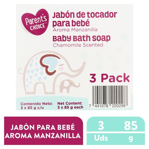 Jabón Para Bebe Marca Parents Choice Bebé Manzanilla 3 Pack - 85 g