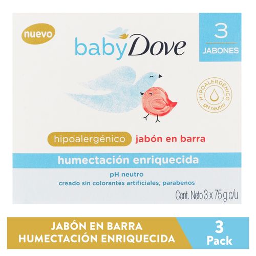 Jabón en barra Dove baby hidratación enriquecida - 225 g