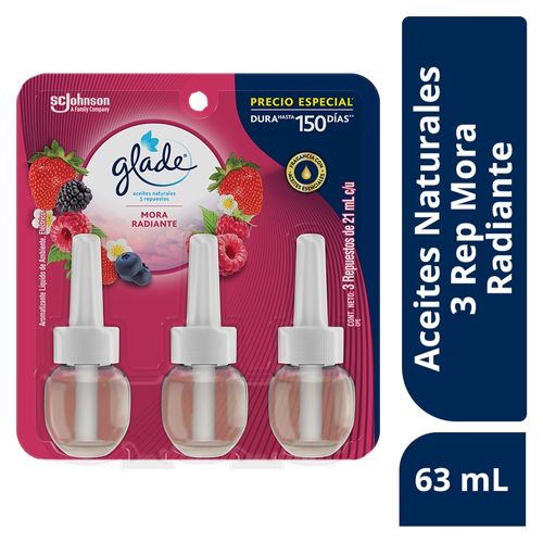 3 Pack Electrico Glade Mora Radiante