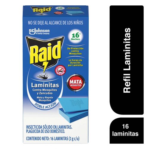 Repelente Raid Laminitas Rp - 16 Unidades