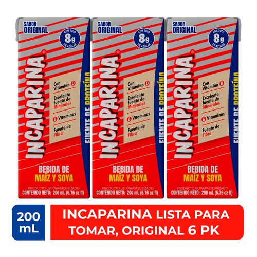 Bebida de Maíz y soya Incaparina Original 6 pack