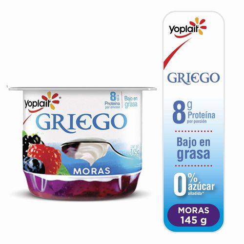 Yogurt Yoplait Griego Selección De Moras - 145gr