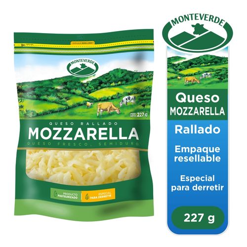 Queso mozzarella Monteverde rallado - 227 g