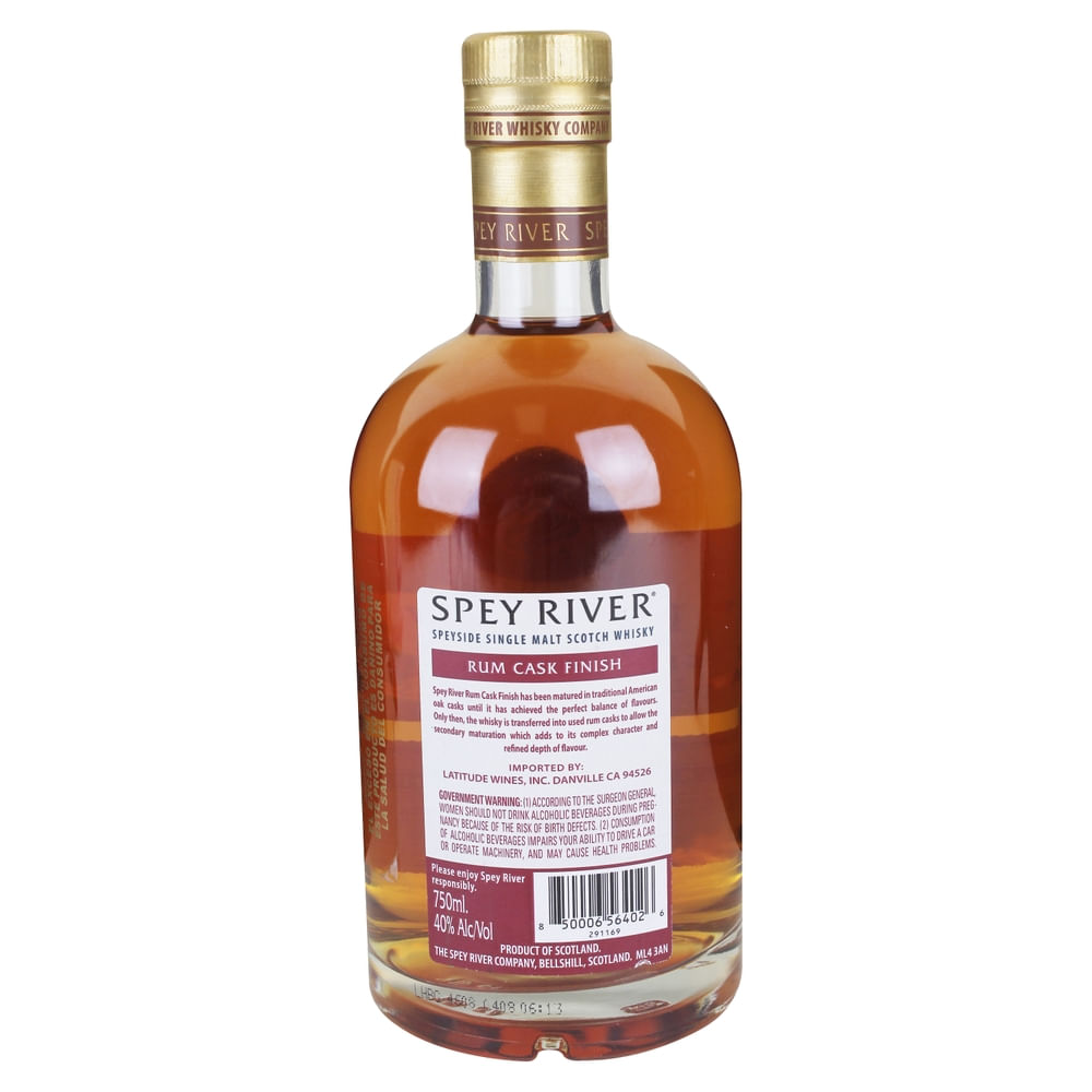 Comprar Whisky Spey River single malt rum cask botella - 750 ml ...