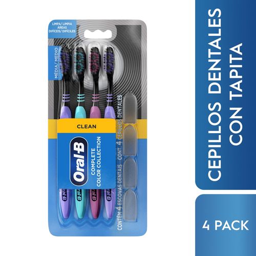 Cepillo Dental con Cerdas Multinivel Oral-B, Clean Complete Color Collection -4 Uds