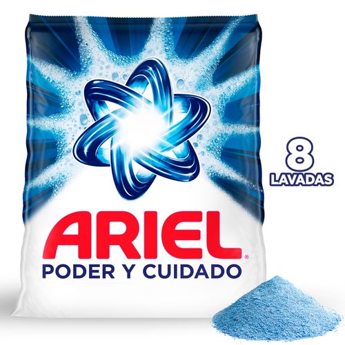 Detergente Ariel en Polvo Poder y Cuidado 8 lavadas - 1 kg