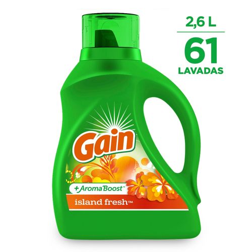 Detergente Gain Líquido Island Fresh 61 Lavadas - 2.6 L