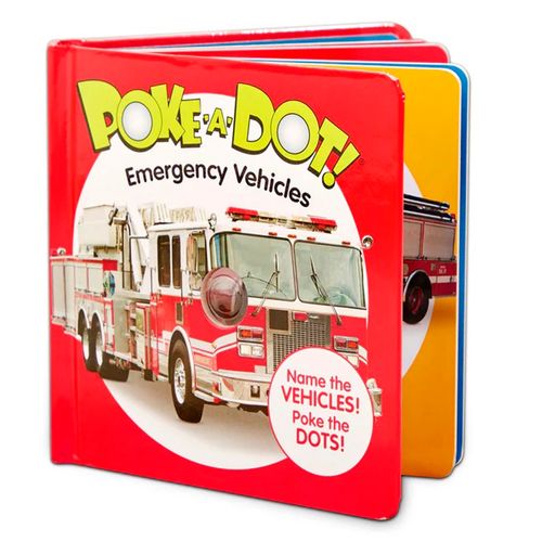 Libro Melissa & Doug poke-a-dot vehículos de emergencia