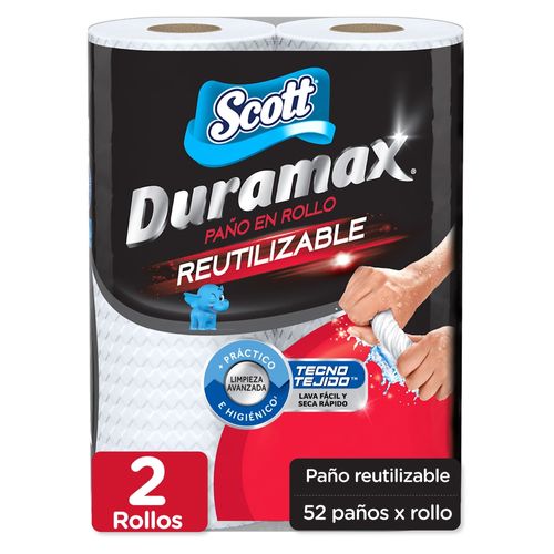 Papel Mayordomo Reutilizable Scott Duramax 52 Hojas 2 Rollos