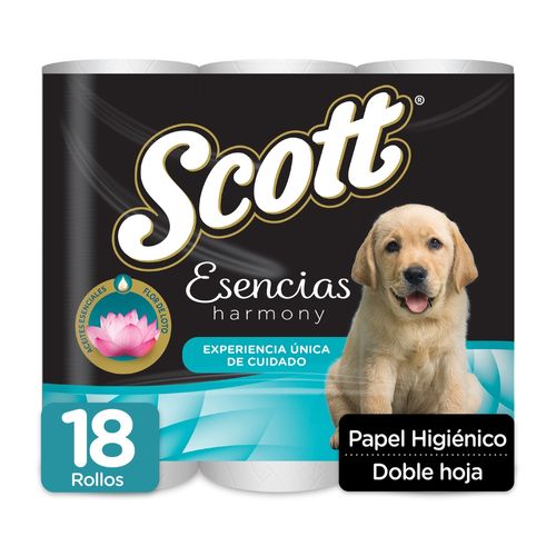 Papel Higiénico Scott Esencias Harmony Doble hoja -18 Rollos