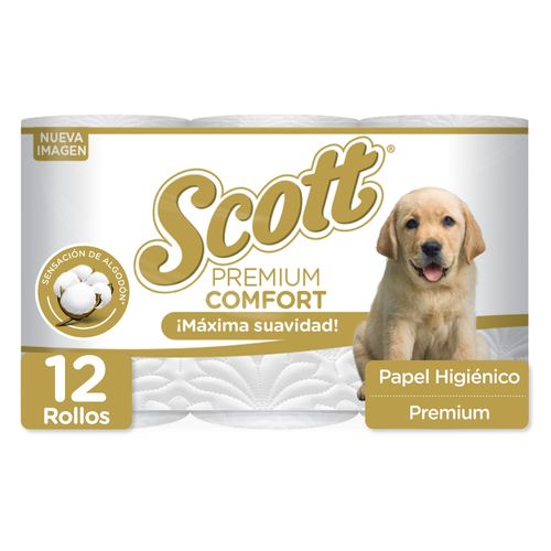 Papel Higiénico Scott Premium Comfort Triple Hoja -12 Rollos