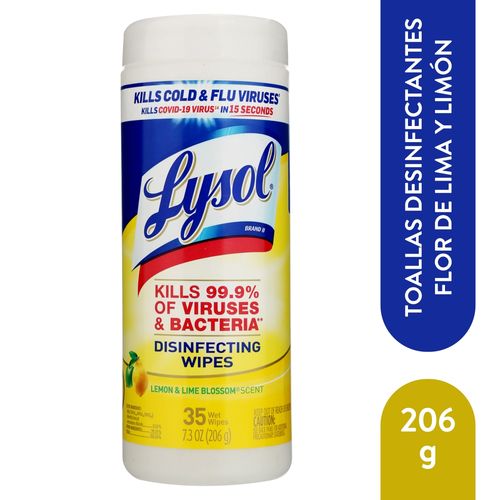 Toallitas Desinfectantes Para Superficies Lysol Spring Waterfall - 35 Unidades