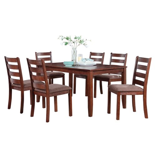 Set De Comedor Mainstays Mdf Color Café 7 Piezas 150cm