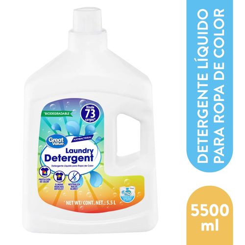 Detergente Liquido Marca Great Value Para Ropa Blanca Y Color - 5500 ml