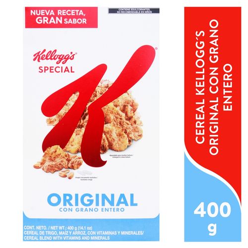 Cereal Kellogg's® Special K® Origrinal Sabor Natural - Cereal de Trigo Integrral, Maíz y Arroz - 1 Caja - 400 g