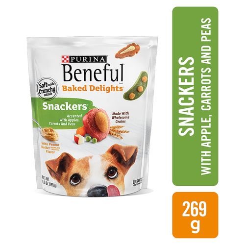 Snacks Purina Beneful Baked Delights Apples, Carrots & Peas (Manzana, Zanahoria y guisantes) 269g