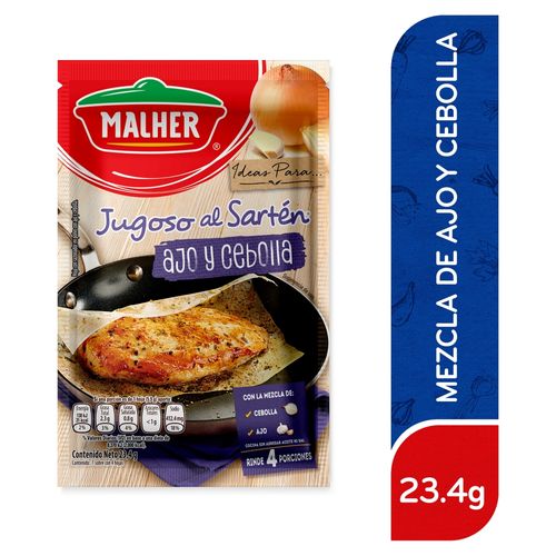 MALHER® Jugoso al Sarten Ajo y cebolla Sobre 23.4g