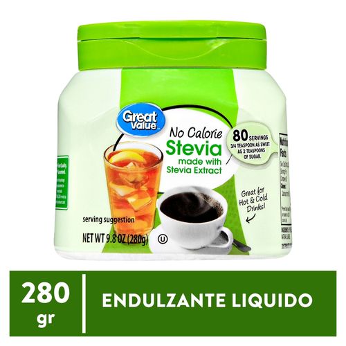 Endulzante Stevia Great Value Bote 280 g