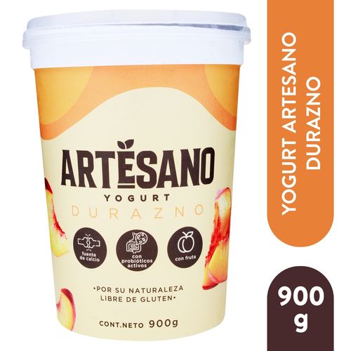 Yogurt Artesano durazno sin gluten - 900 g