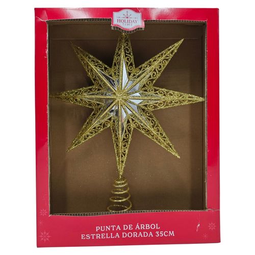 Punta De Arbol Estrella Dorada 35Cm