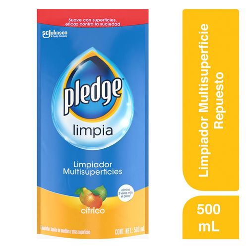 Limpiador Multisuperficies Pledge® Cítrico - Electrónicos - Acero Inoxidable - Maderas y Más -500ml