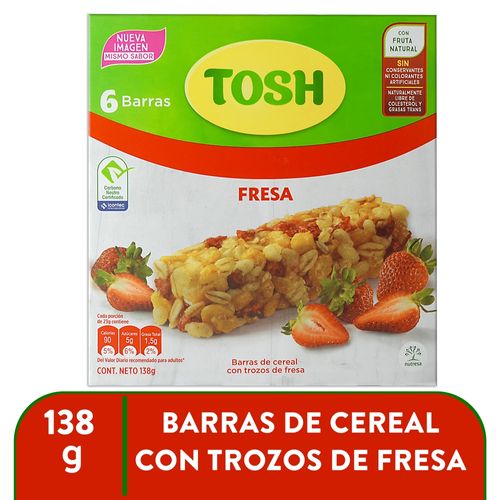 Barra De Cereal Tosh Fresa - 138 g