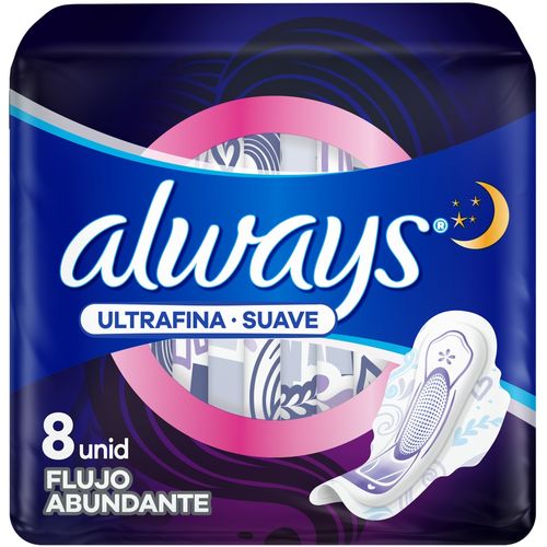 Toallas femeninas Always Ultrafina Nocturna Largas -8 uds