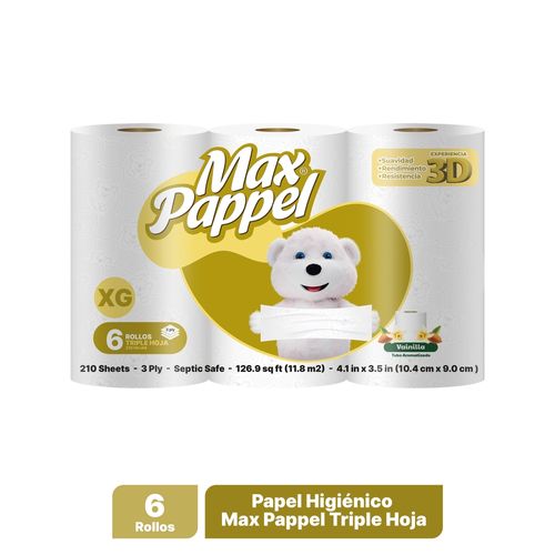 Papel Higienico Max Pappel 200 Ht 6r 8ea