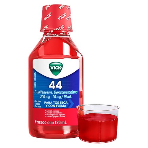 Jarabe Vick 44 Sabor Cereza, Para Tos Seca Y Con Flema - 120ml