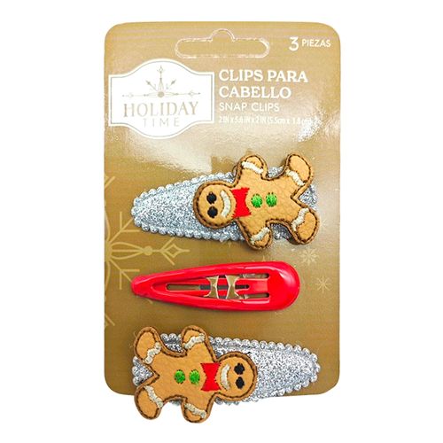 Clip Para Cabello Navideno Galletita 2U