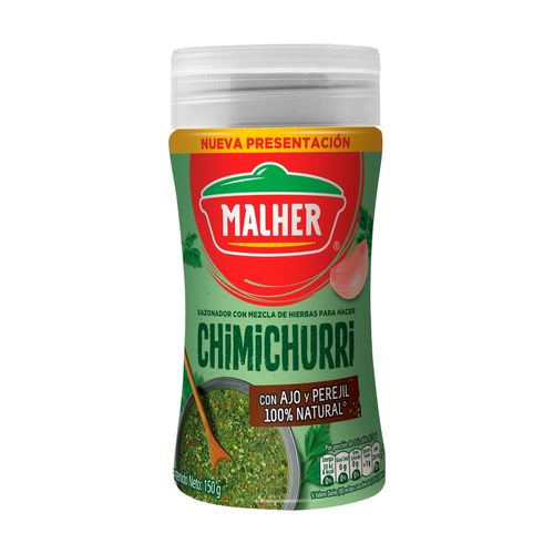 Sazonador Malher Chimichurri con Ajo y Perejil Frasco - 150 g