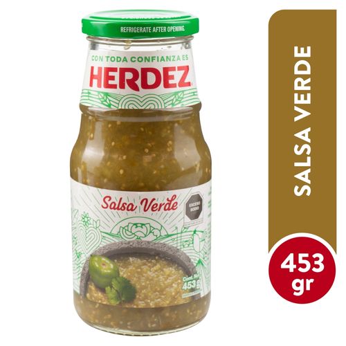 Salsa mexicana Herdez verde picante envase de vidrio - 453 g