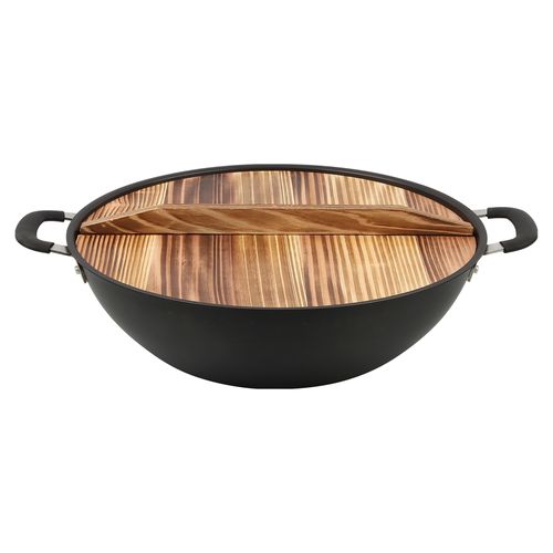 Wok 36 Cm Con Tapa Madera Mainstays