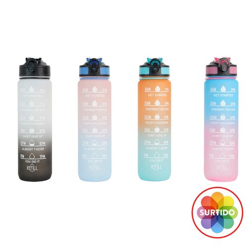 Botella Plastica 1000Ml Motivacional Ms