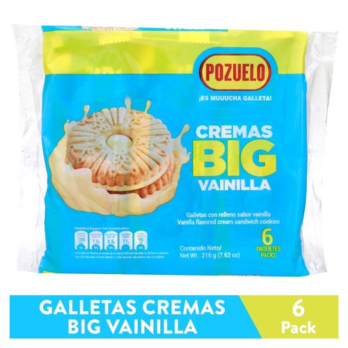 Galleta Pozuelo Cremas Big Vainilla - 216 g