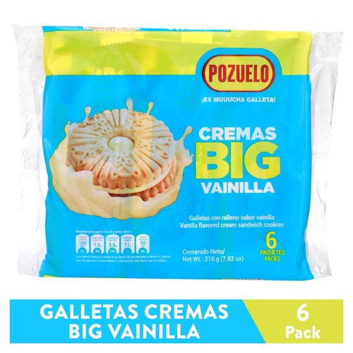 Galleta Cremas Big Vainilla 216Gr