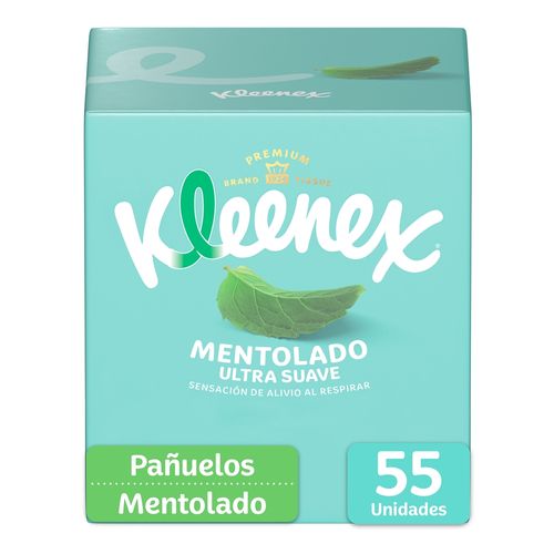 Pañuelos Faciales Kleenex Antigripal Mentolado  55Uds