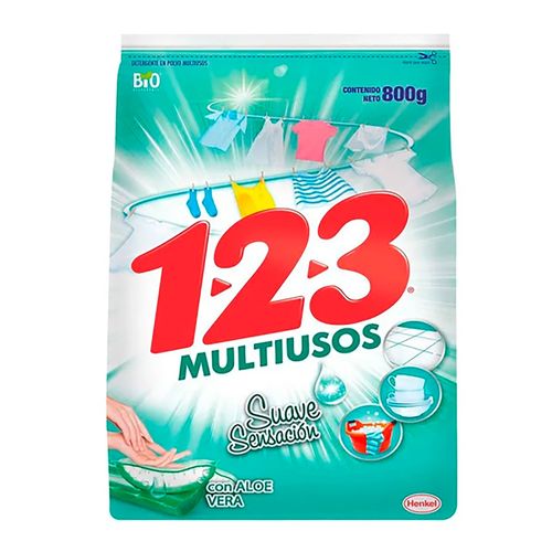 Detergente 123 Aloe en polvo - 800 g