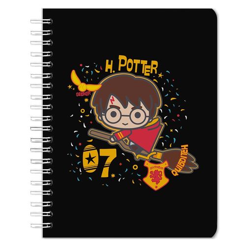 Cuaderno Nottas Espiral Hp En Escoba Rayas - 100 Hojas