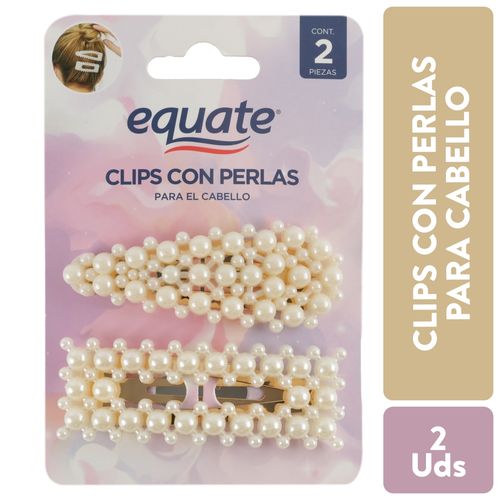 Broches De Perlas Para El Cabello Marca Equate - 2 Unidades