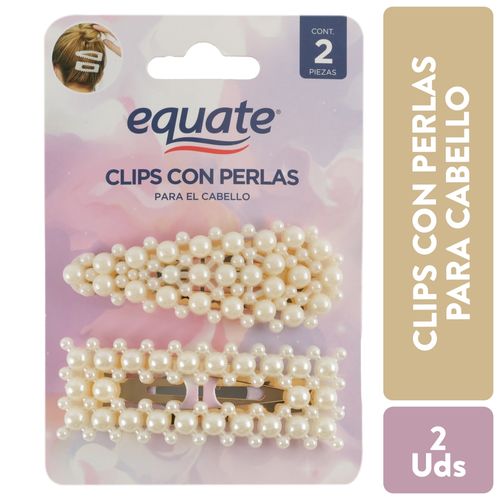 Broches De Perlas Para El Cabello Marca Equate - 2 Unidades