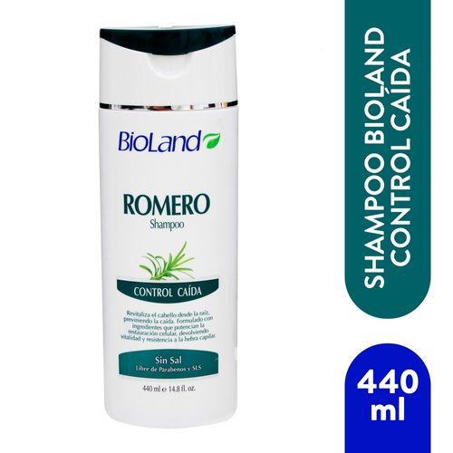 Shampoo Bioland Con Romero, Control Caída - 400ml