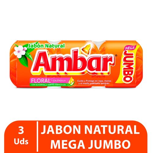 Jabón  Ambar Fragancia Floral 3 Pack Bolsa - 900g