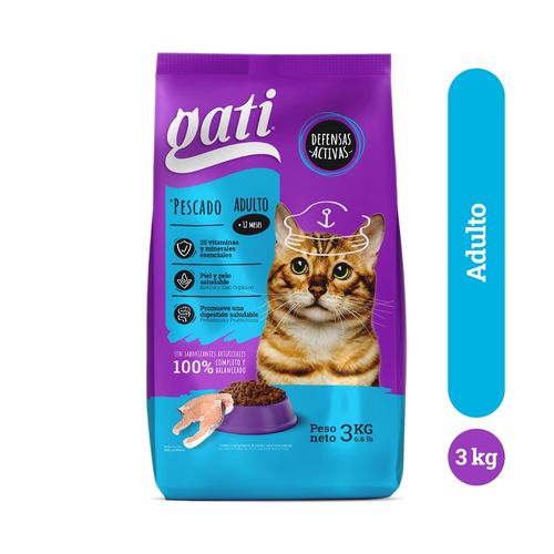 Alimento Para Gato Gati Pescado Adulto, Más De 12 Meses - 3kg